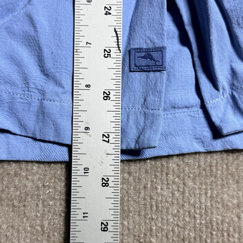 Tommy Bahama Shirt Mens Medium Blue 100% Silk Shadow Palm Jacquard T320095 - Picture 13 of 15